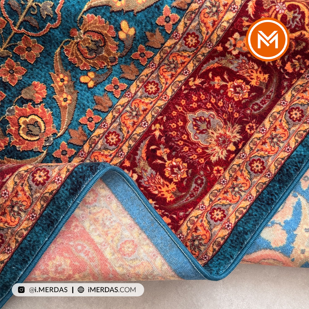 فرش کهنه نما کد 25NH0070 زمینه سبز